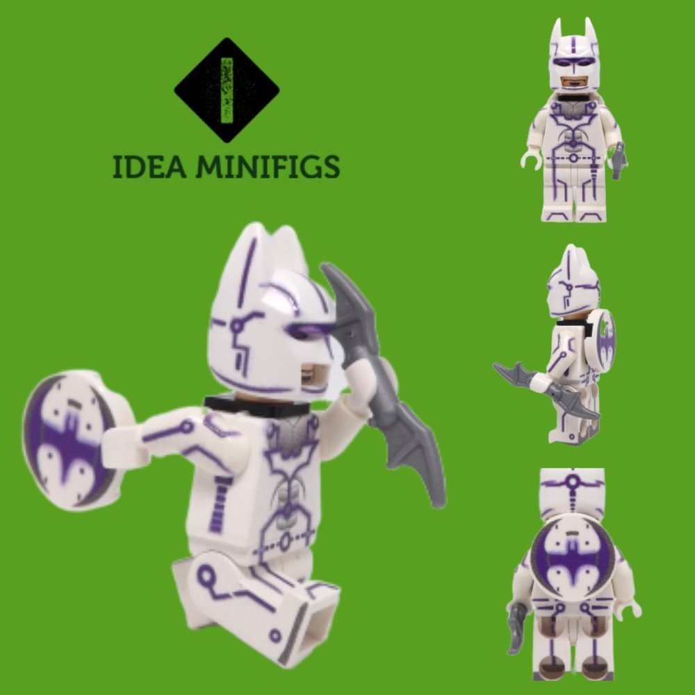 Reverse Bat-Tron Hybrid Custom UV Print on Lego Minifigure